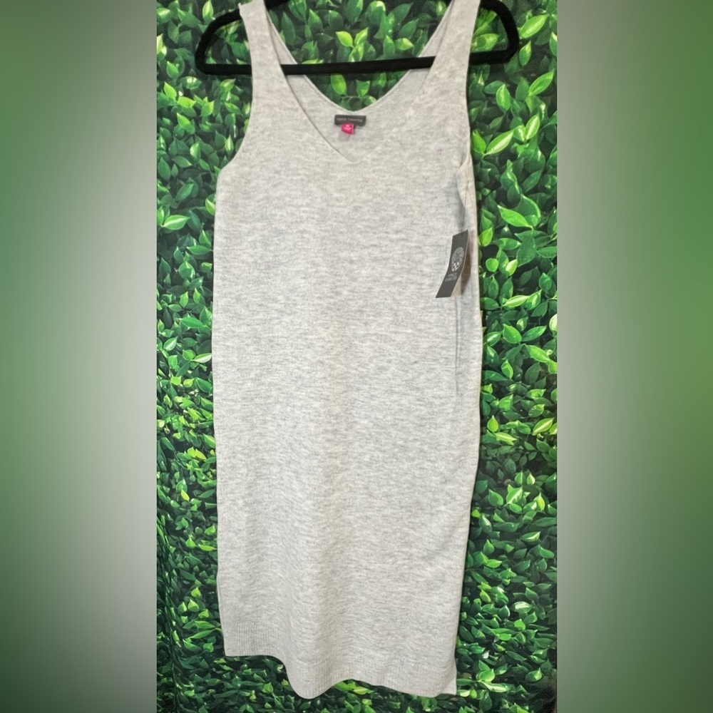 NEW Vince Camuto Sleeveless Wool Dress with short side slits - Silver Heather/XS